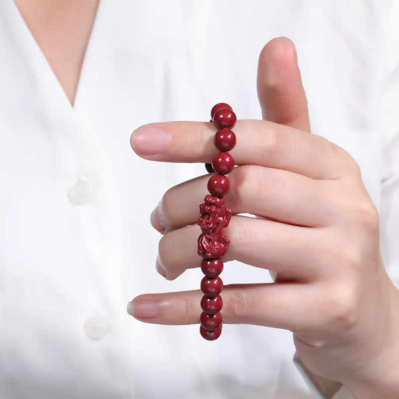 LUXLINE Reconstructed Cinnabar Bracelets Unisex-5