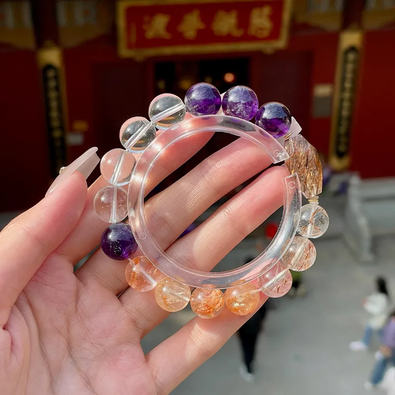 LUXLINE Natural Amethyst Bracelets Unisex-4
