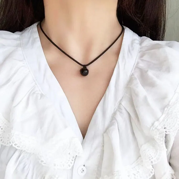 LUXLINE Obsidian Jade Necklaces Unisex-7