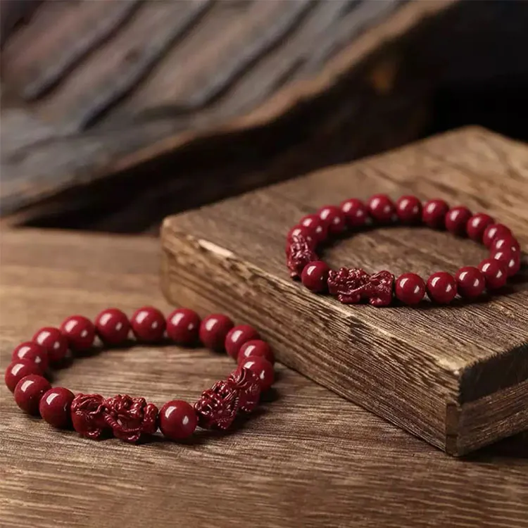 LUXLINE Reconstructed Cinnabar Bracelets Unisex-12