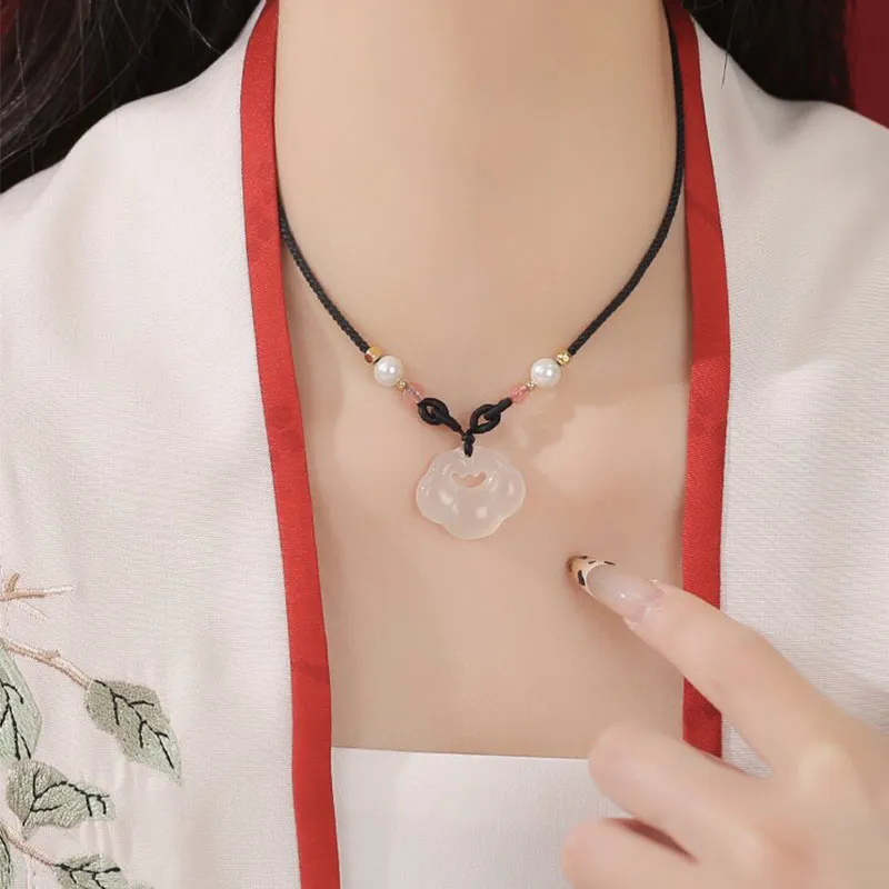 LUXLINE Natural Chalcedony Necklaces Unisex-1
