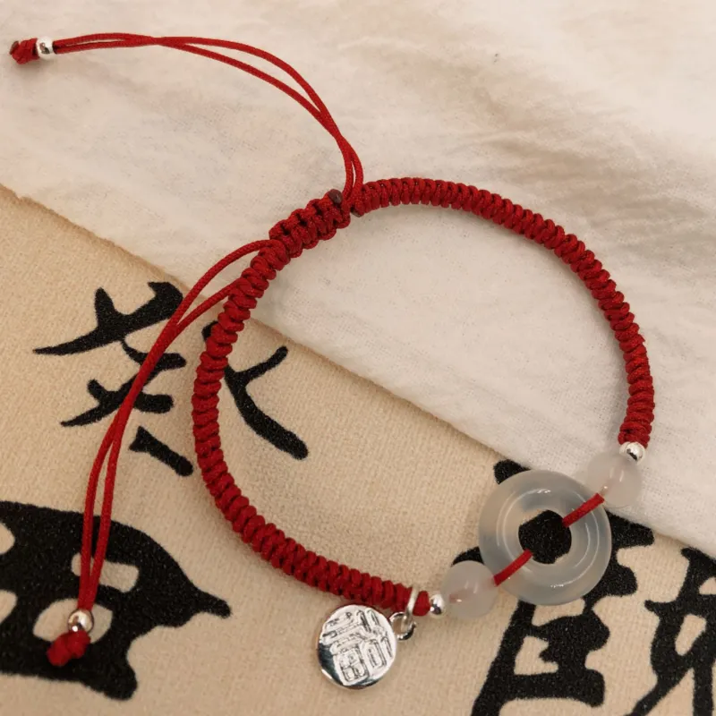 LUXLINE Natural Chalcedony Jade Bracelets Unisex-6