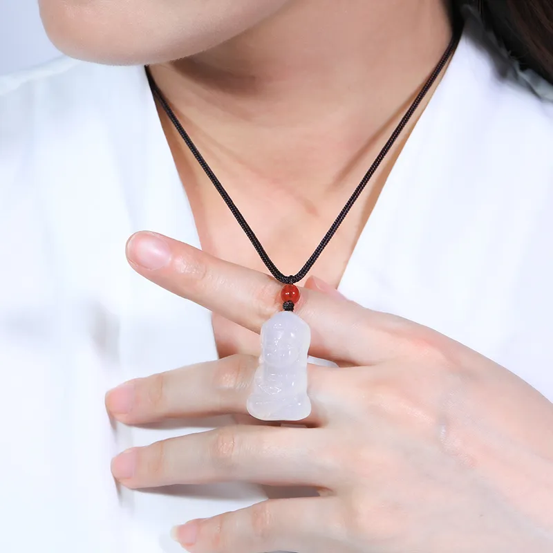 LUXLINE Chalcedony Jade Necklaces Unisex-2