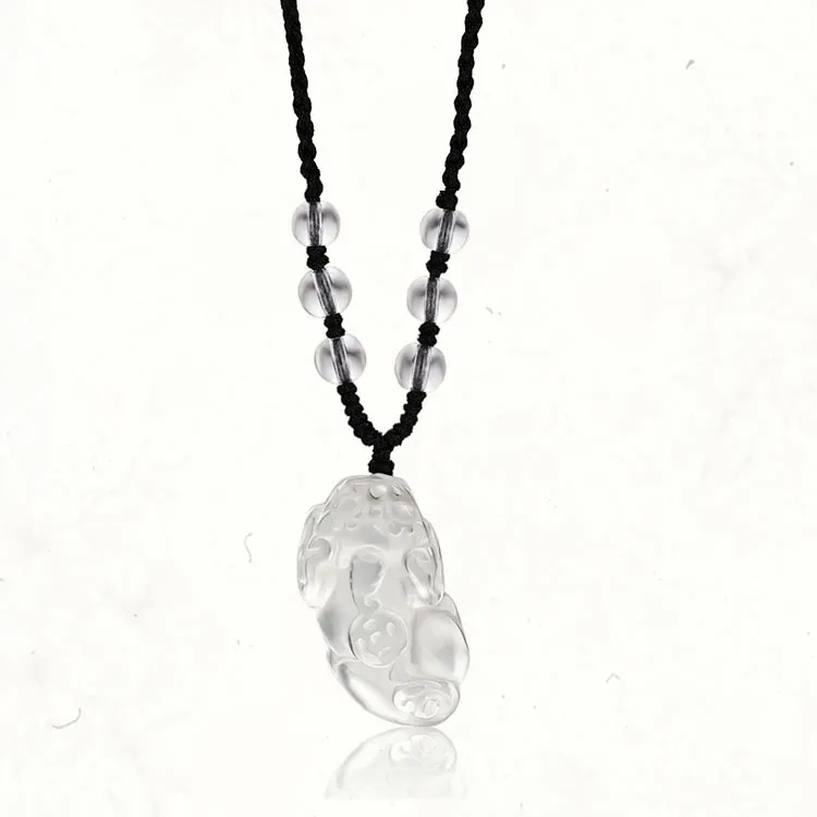 LUXLINE Natural Obsidian Necklaces Unisex-13