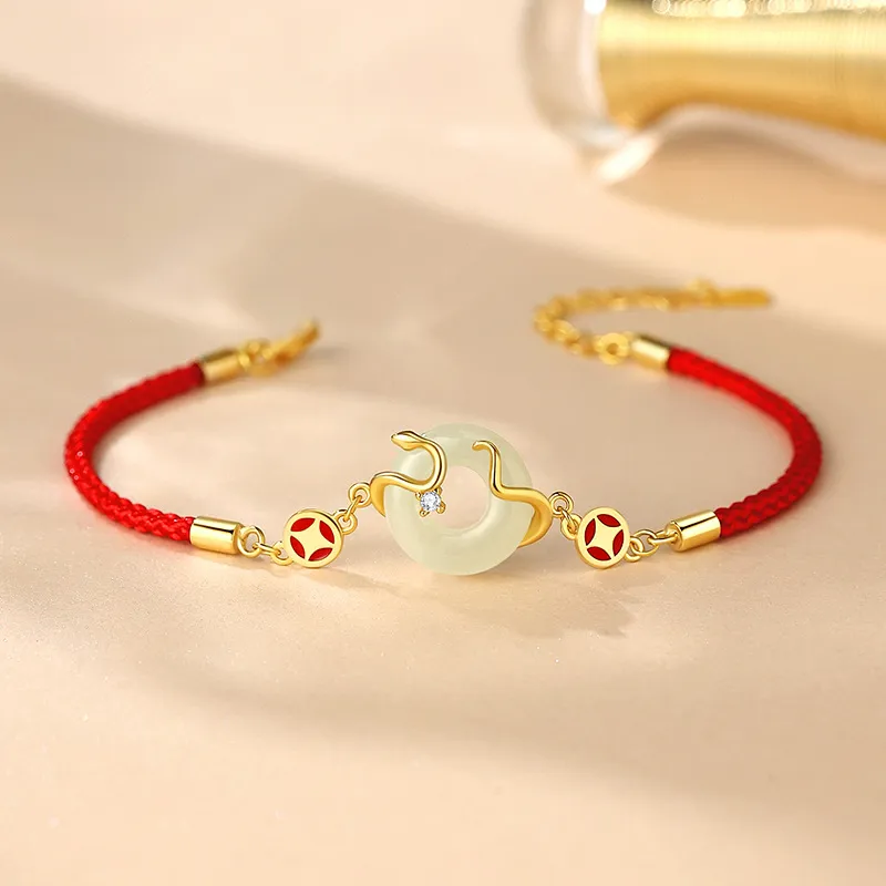 LUXLINE Bracelets Pale Greenish White Jade Women's-3