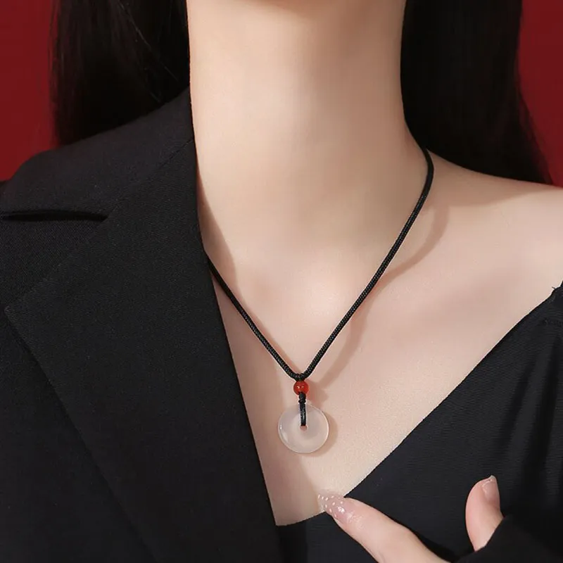 LUXLINE Natural Chalcedony Necklaces Unisex-12