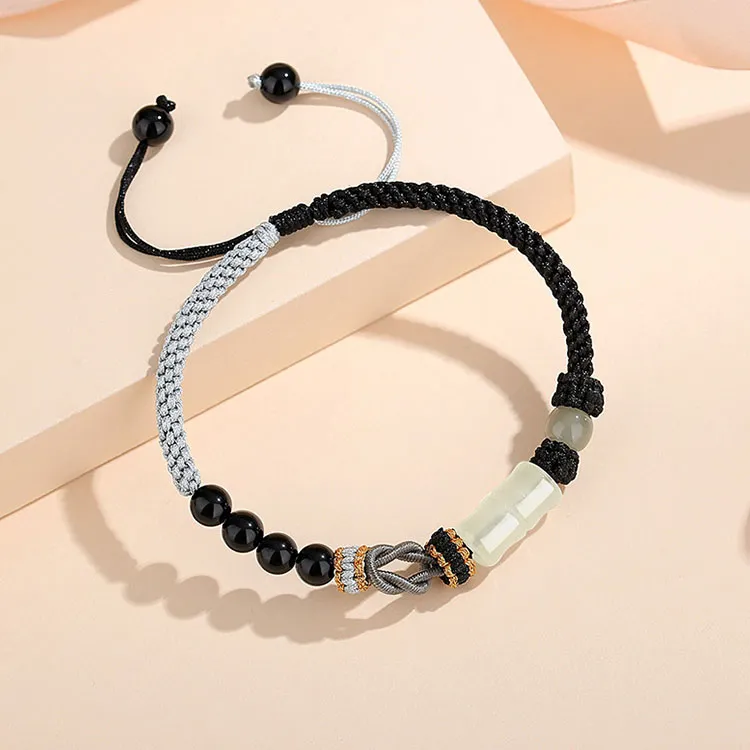 LUXLINE Natural Chalcedony Jade Bracelets Unisex-6