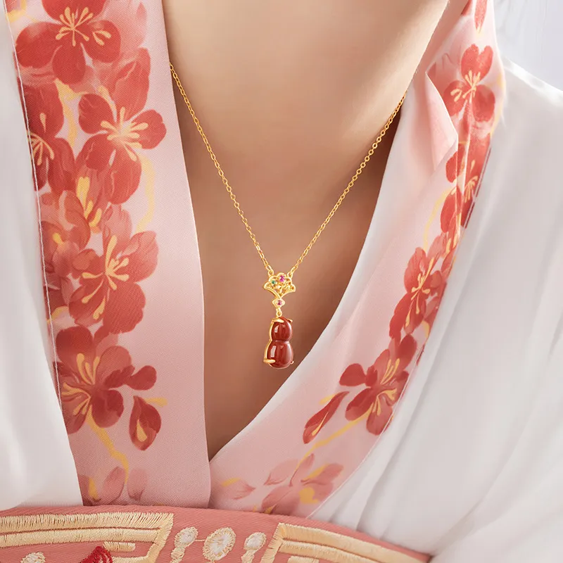 LUXLINE Natural Agate Necklaces Women's-1