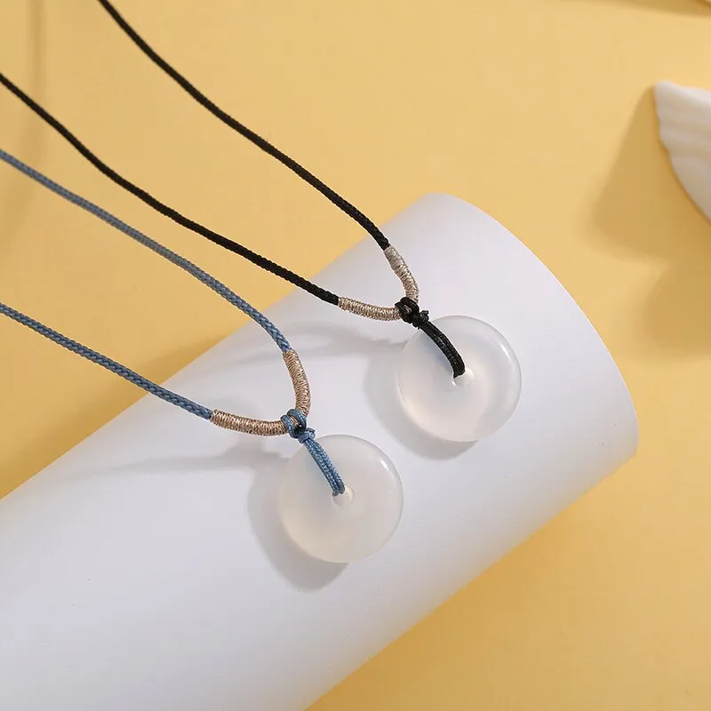 LUXLINE Natural Chalcedony Necklaces Unisex-13