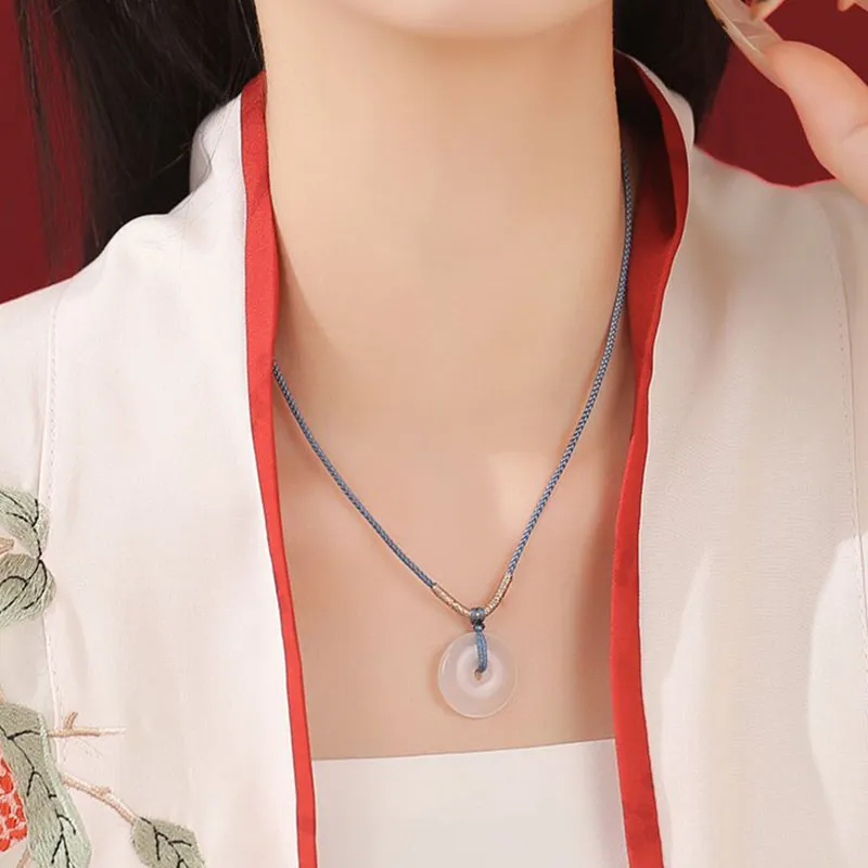 LUXLINE Natural Chalcedony Necklaces Unisex-12