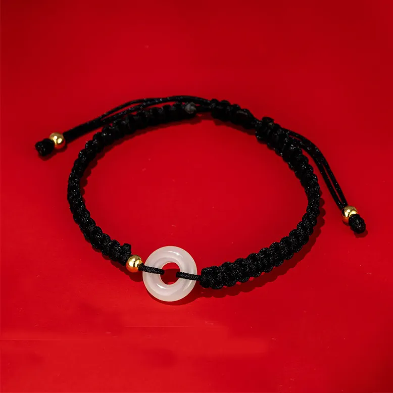 LUXLINE Bracelets Pale Greenish White Jade Unisex-2