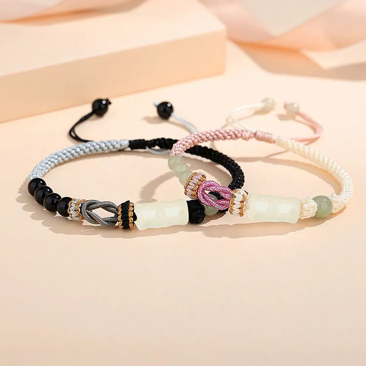 LUXLINE Natural Chalcedony Jade Bracelets Unisex-7