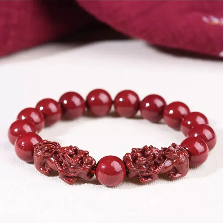 LUXLINE Reconstructed Cinnabar Bracelets Unisex-10