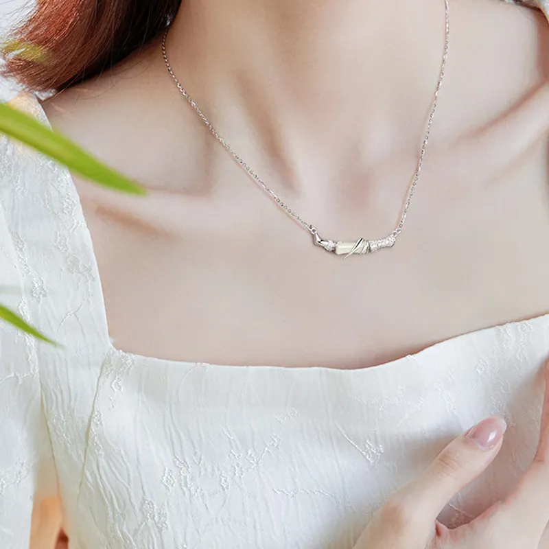 LUXLINE Hetian Jade Necklaces Pale Greenish White Jade Women's-2
