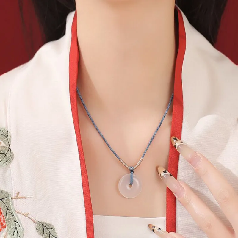 LUXLINE Natural Chalcedony Necklaces Unisex-1