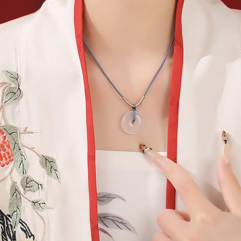 LUXLINE Natural Chalcedony Necklaces Unisex-2
