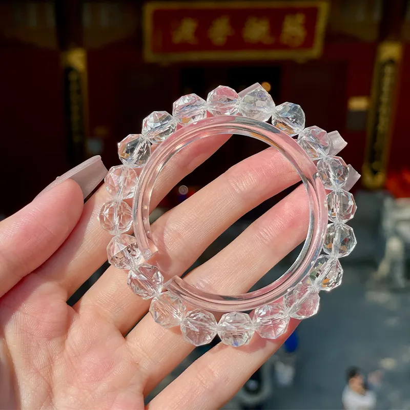 LUXLINE Natural White Crystal Bracelets Unisex-5