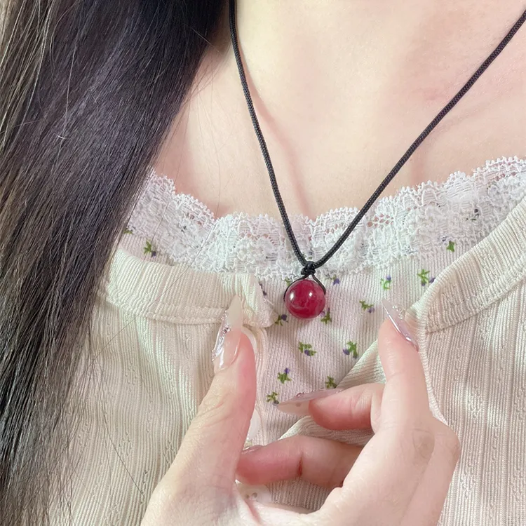 LUXLINE Obsidian Jade Necklaces Unisex-14