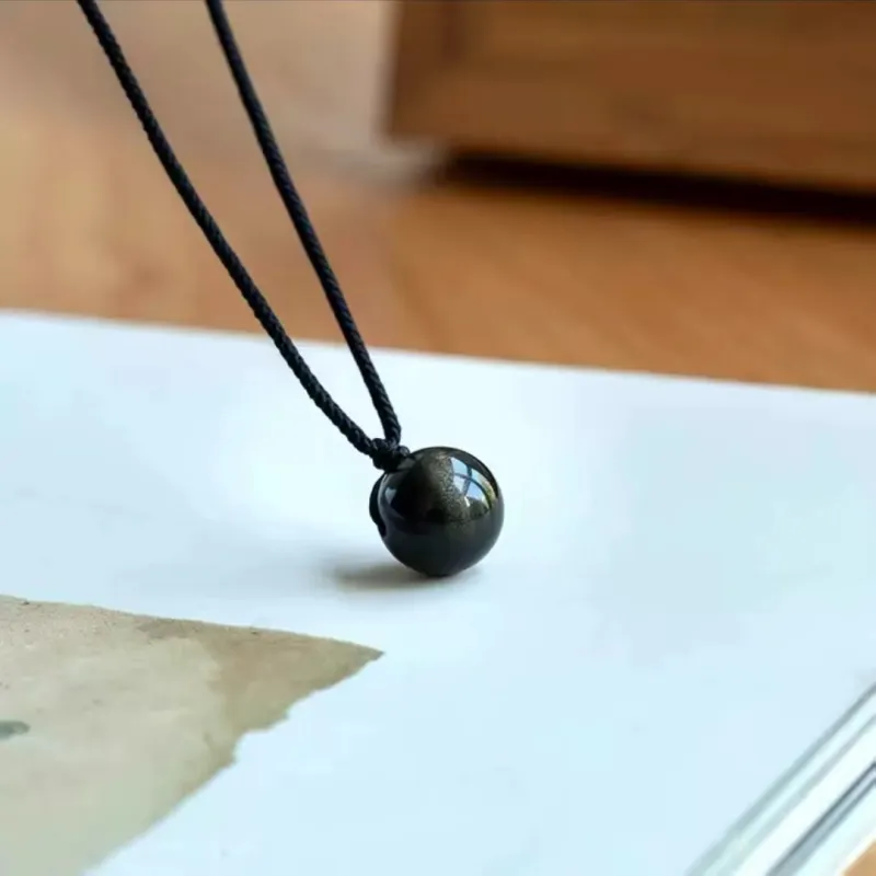LUXLINE Obsidian Jade Necklaces Unisex-10