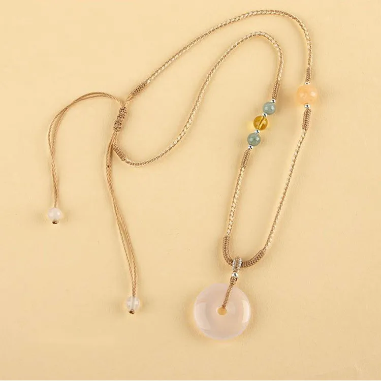 LUXLINE Agate Jade Necklaces Unisex-2