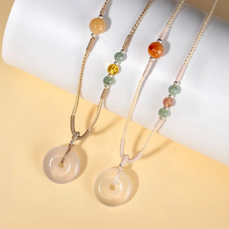 LUXLINE Agate Jade Necklaces Unisex-5