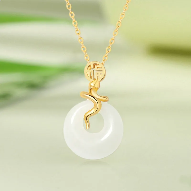 LUXLINE Necklaces White Jade/Pale Greenish White Jade Women's-3