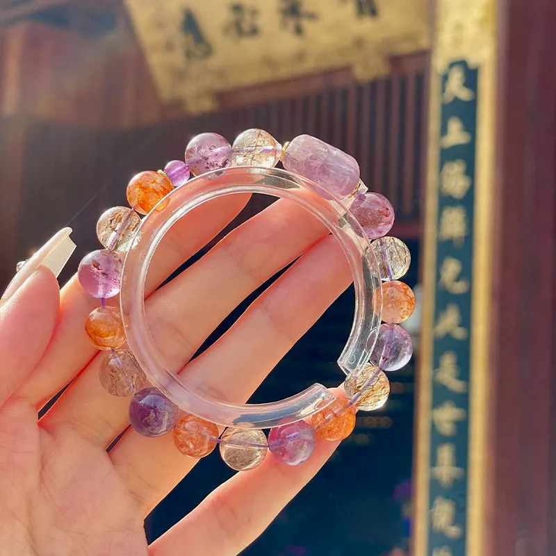 LUXLINE Natural Multicolor Crystal Bracelets Unisex-4