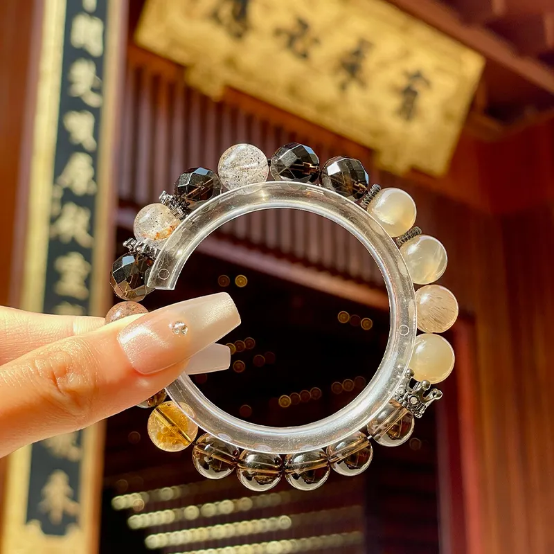 LUXLINE Natural Tea Crystal Bracelets Unisex-5
