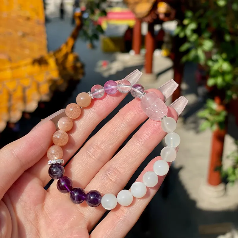 LUXLINE Natural Amethyst Bracelets Women's-4