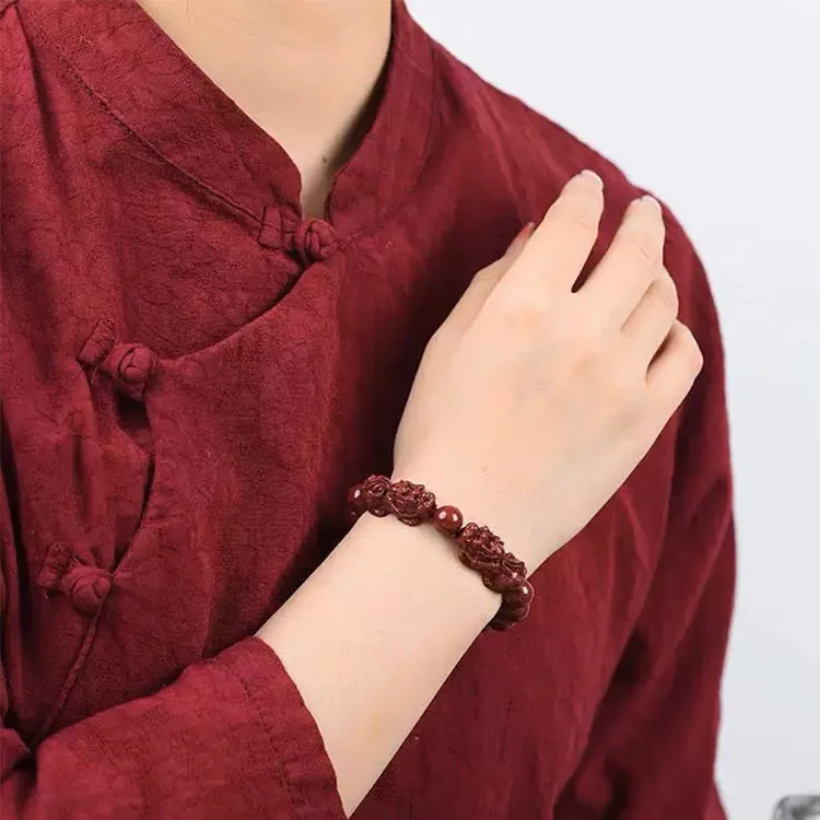 LUXLINE Reconstructed Cinnabar Bracelets Unisex-8
