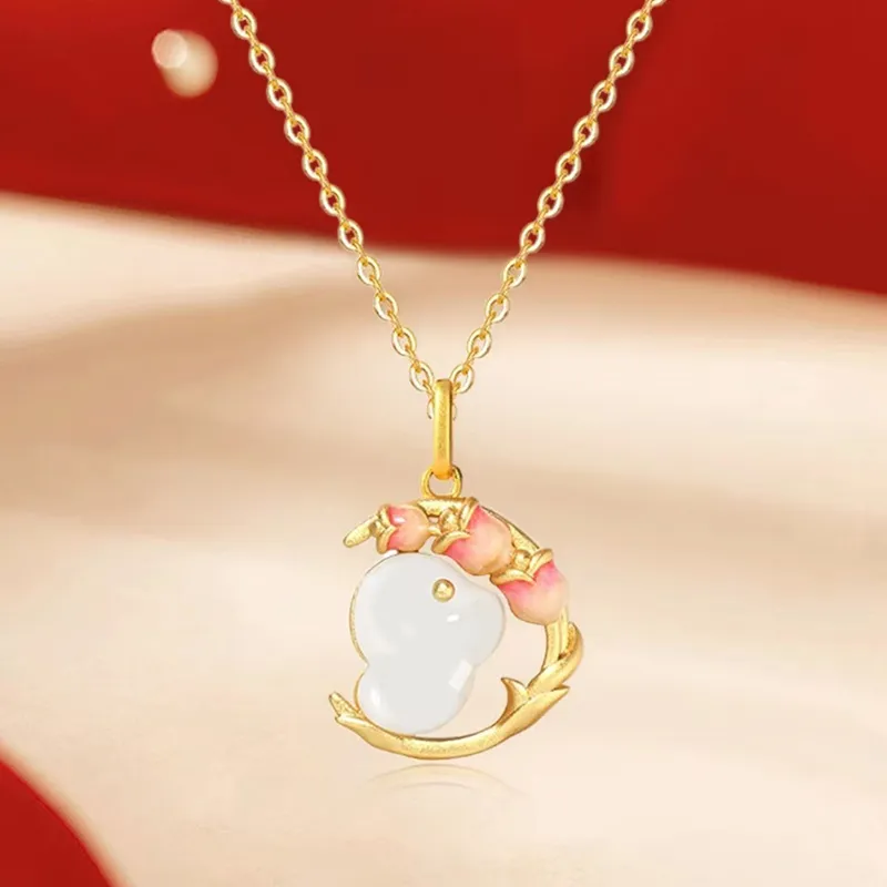 LUXLINE Hetian Jade Necklaces White Jade/Pale Greenish White Jade Women's-1