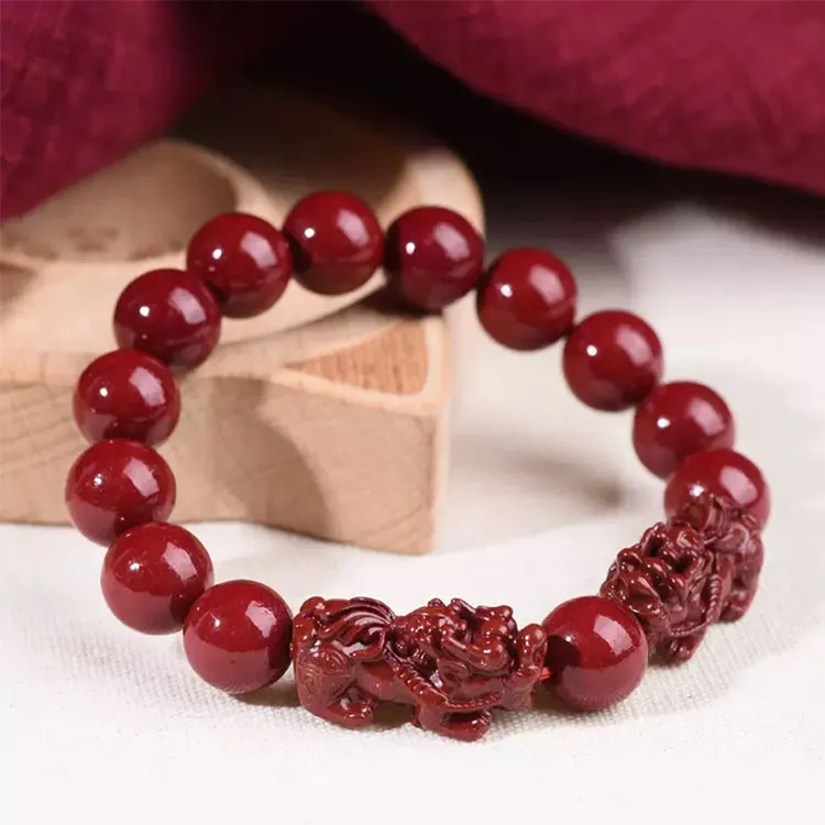 LUXLINE Reconstructed Cinnabar Bracelets Unisex-9