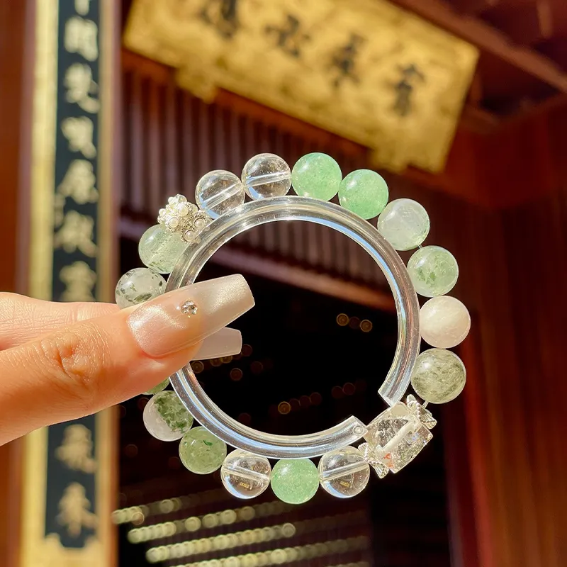 LUXLINE Natural White Crystal Bracelets Unisex-5