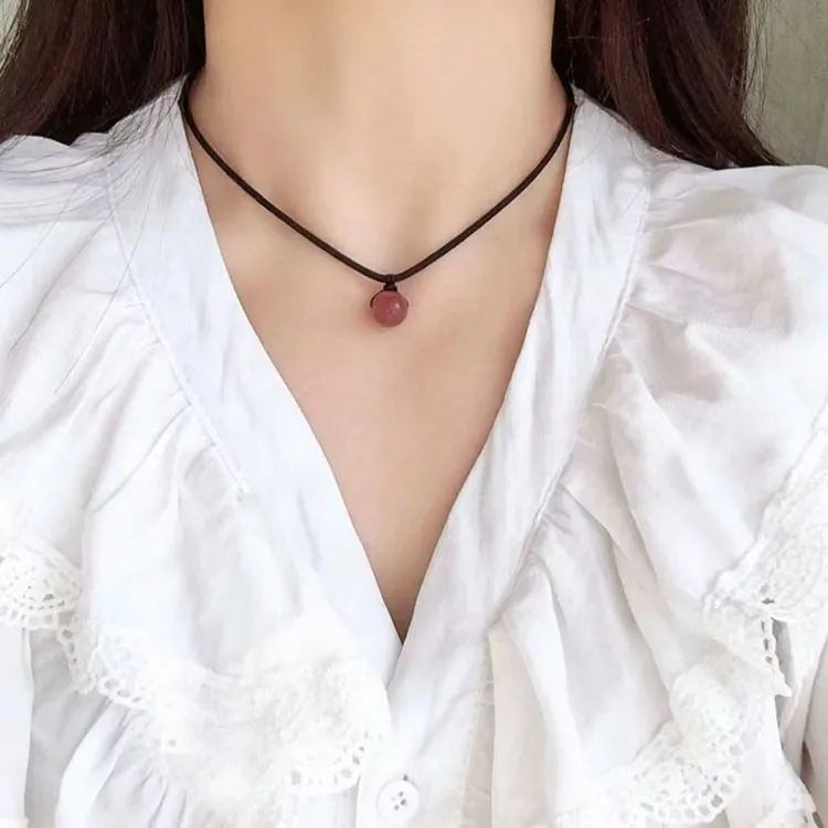 LUXLINE Obsidian Jade Necklaces Unisex-1