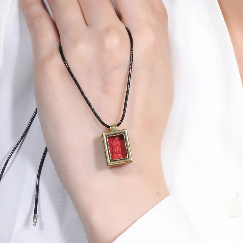 LUXLINE Cinnabar Jade Necklaces Unisex-1