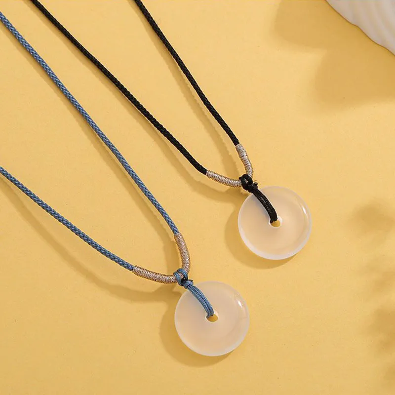LUXLINE Natural Chalcedony Necklaces Unisex-6