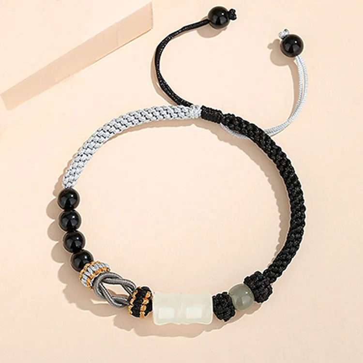LUXLINE Natural Chalcedony Jade Bracelets Unisex-8