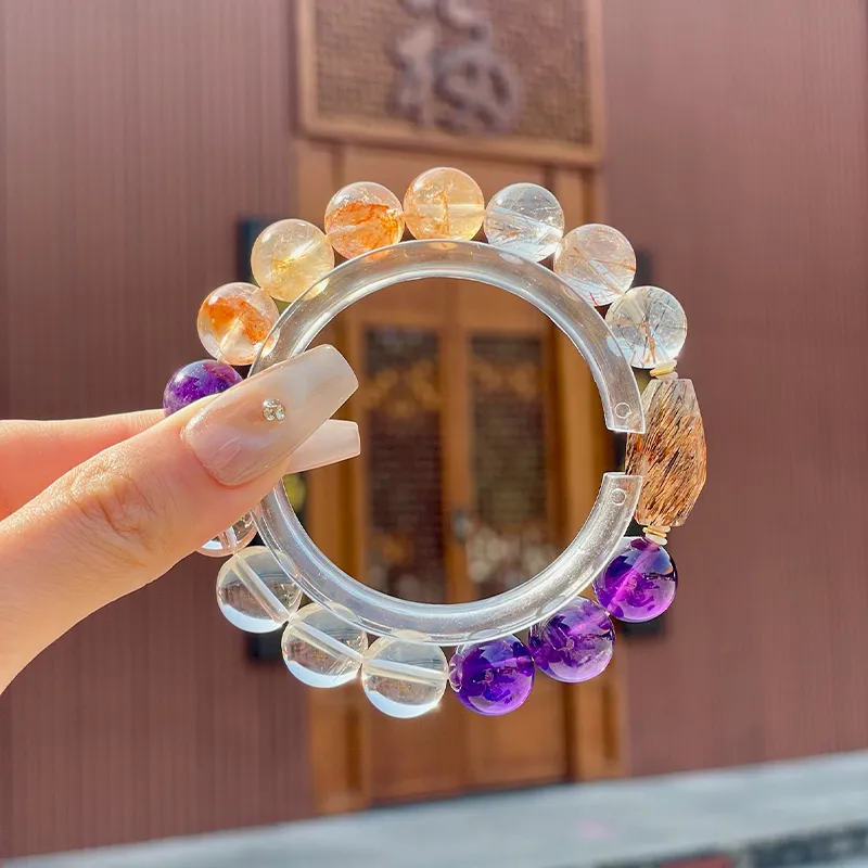 LUXLINE Natural Amethyst Bracelets Unisex-5