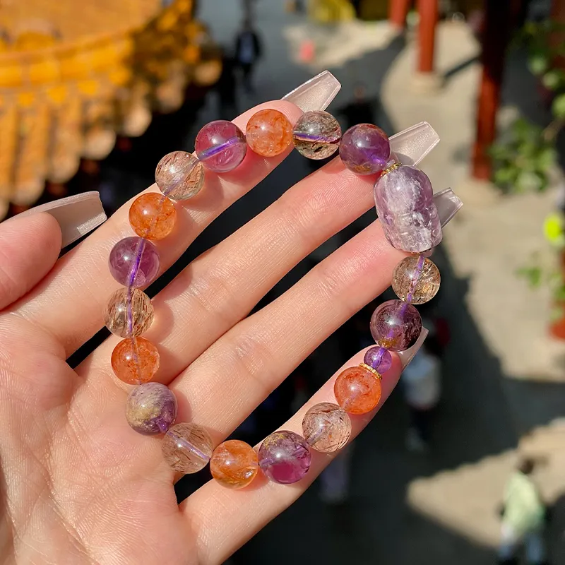 LUXLINE Natural Multicolor Crystal Bracelets Unisex-3