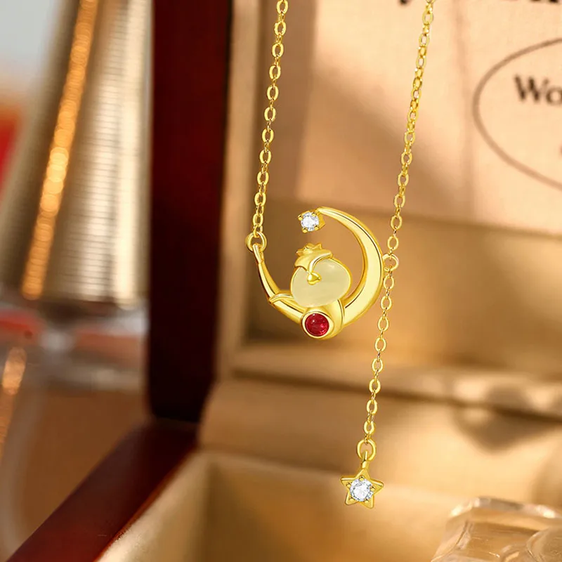 LUXLINE Necklaces White Jade/Pale Greenish White Jade Women's-4