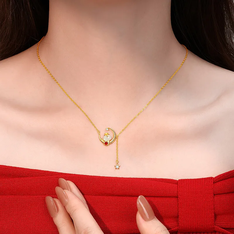 LUXLINE Necklaces White Jade/Pale Greenish White Jade Women's-1
