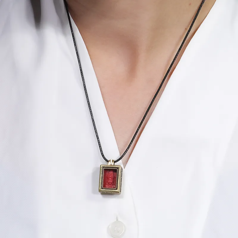 LUXLINE Cinnabar Jade Necklaces Unisex-2