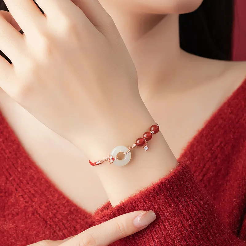 LUXLINE Bracelets Pale Greenish White Jade Women's-1
