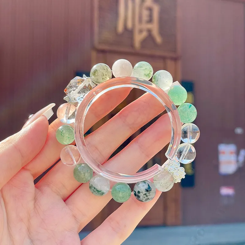 LUXLINE Natural White Crystal Bracelets Unisex-2