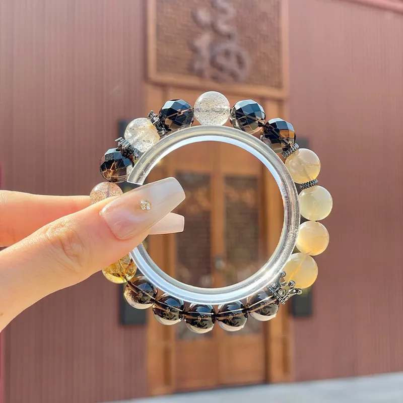 LUXLINE Natural Tea Crystal Bracelets Unisex-4