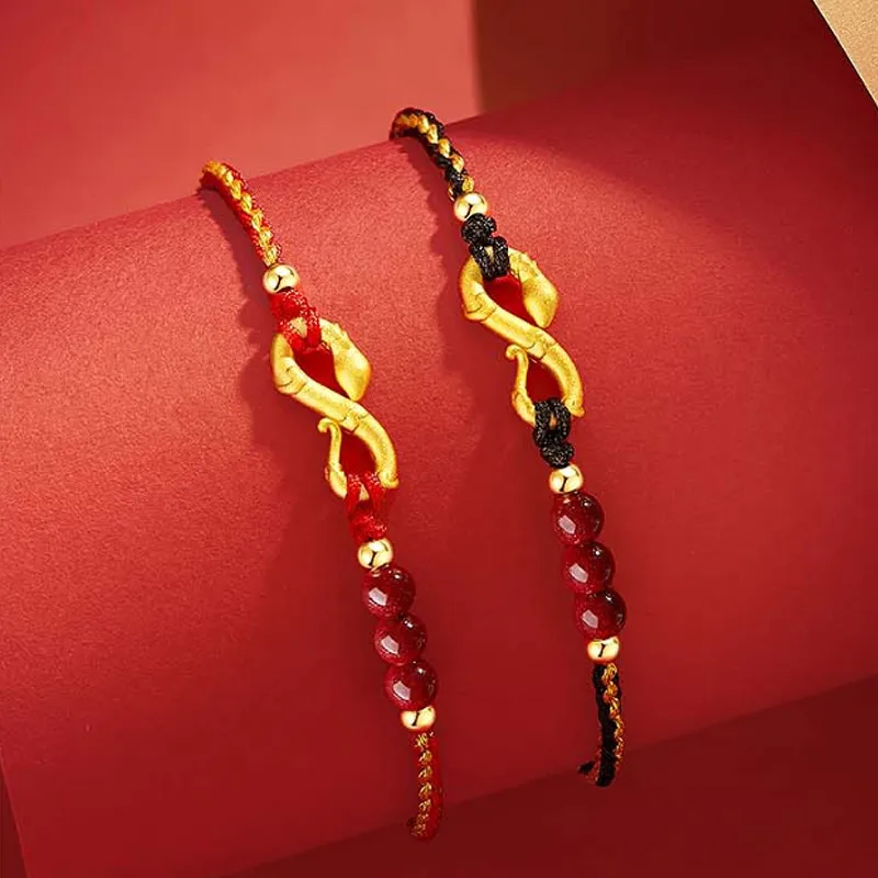 LUXLINE Reconstructed Cinnabar Bracelets Unisex-9