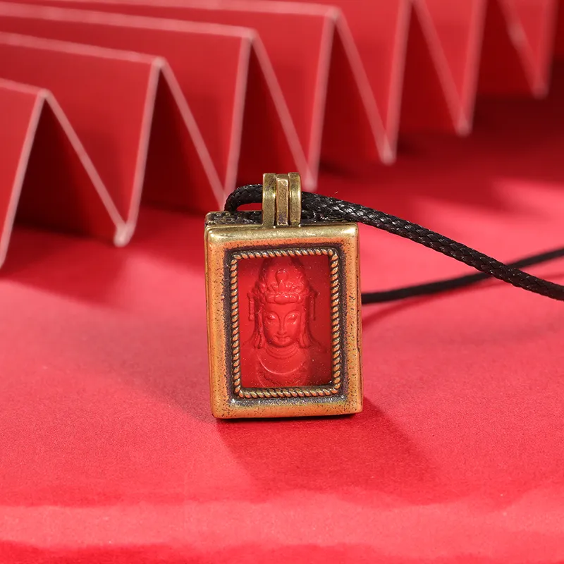 LUXLINE Cinnabar Jade Necklaces Unisex-4