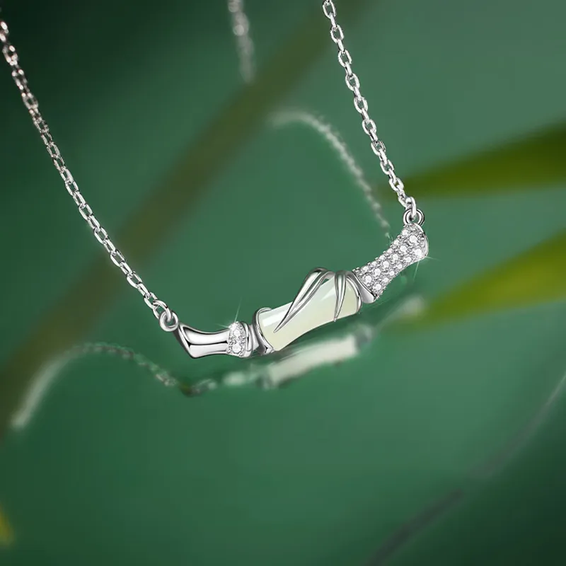 LUXLINE Hetian Jade Necklaces Pale Greenish White Jade Women's-4