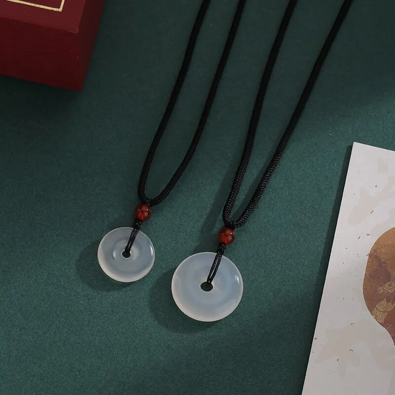 LUXLINE Natural Chalcedony Necklaces Unisex-14