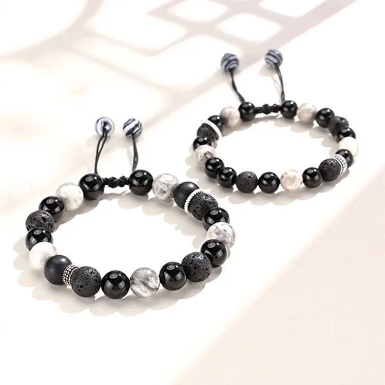 LUXLINE Map Stone Bracelets Unisex-4